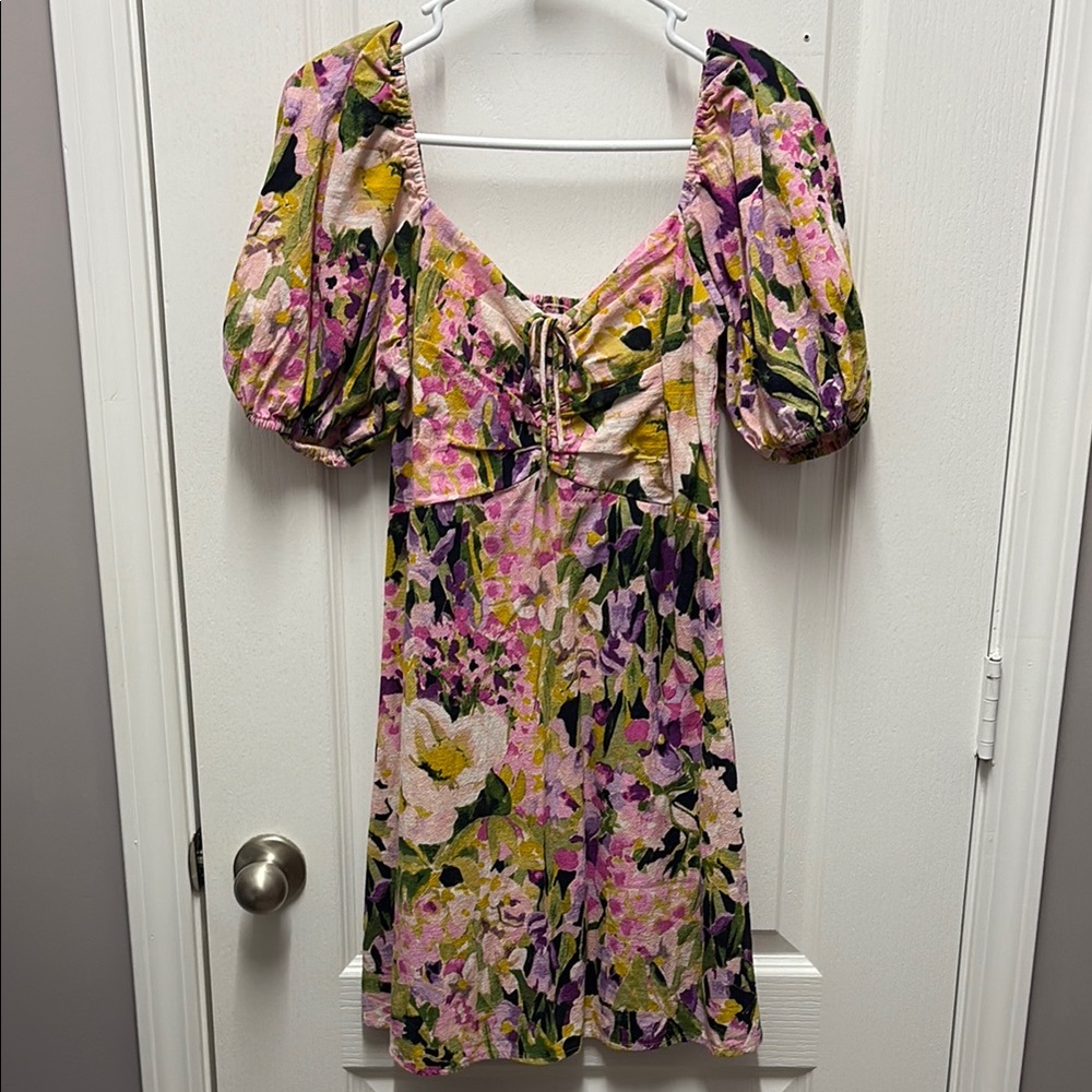 H&M Floral Puff Sleeve Dress
